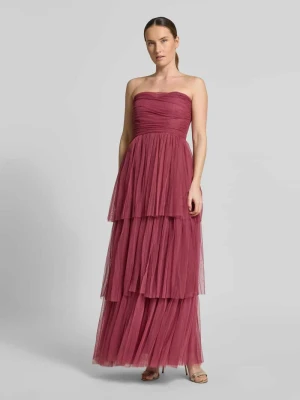 Sukienka wieczorowa w kroju regular fit z falbankami Lace & Beads