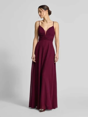 Sukienka wieczorowa z układanymi fałdami Laona