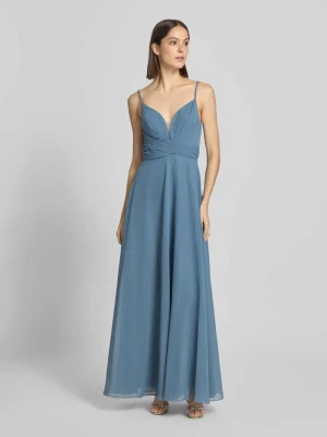 Sukienka wieczorowa w kroju regular fit z zakładkami Laona