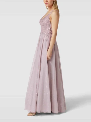 Sukienka wieczorowa z cekinami i ozdobnymi perełkami Mascara