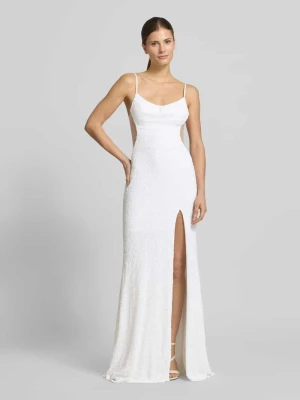 Sukienka wieczorowa z cekinowym obszyciem i głębokim dekoltem na plecach Hey Kyla