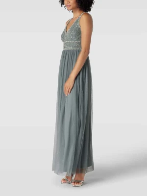 Sukienka wieczorowa z cekinowym obszyciem i ozdobnym obszyciem Lace & Beads