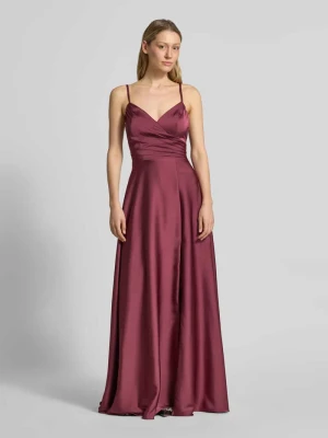 Sukienka wieczorowa z cienkimi ramiączkami i dekoltem w serek Laona