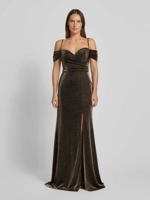 Sukienka wieczorowa z dekoltem w kształcie serca i rozcięciem TROYDEN COLLECTION