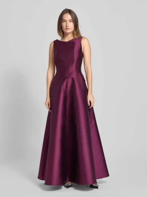 Sukienka wieczorowa z dekoltem w łódkę Swing