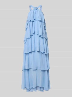 Sukienka wieczorowa z falbaną z dekoltem w serek model 'FELICIA' Vero Moda