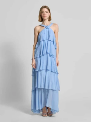 Sukienka wieczorowa z falbaną z dekoltem w serek model 'FELICIA' Vero Moda