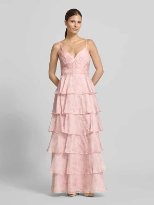 Sukienka wieczorowa z falbanowym dołem i ramiączkami spaghetti Hey Kyla