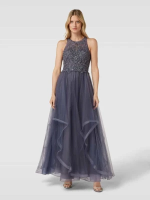 Sukienka wieczorowa z koronkowym obszyciem Laona