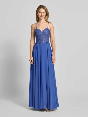 Sukienka wieczorowa z kwiatową koronką Mascara