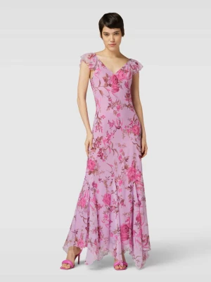Sukienka wieczorowa z kwiatowym nadrukiem Lace & Beads