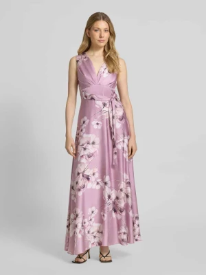 Sukienka wieczorowa z kwiatowym nadrukiem na całej powierzchni RINASCIMENTO