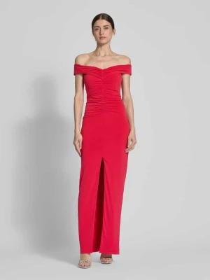 Sukienka wieczorowa z marszczeniami i rozcięciem Lipsy