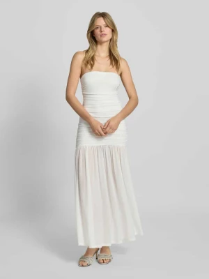 Sukienka wieczorowa z marszczeniami model ‘SOLANA’ bardot