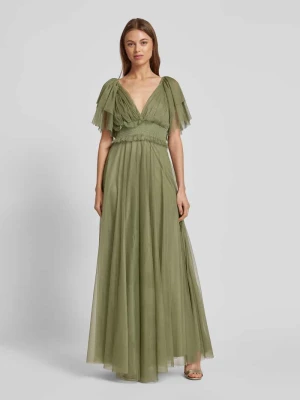 Sukienka wieczorowa z marszczonymi detalami Lace & Beads