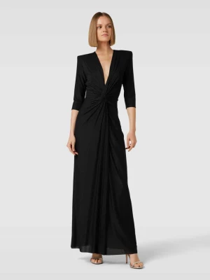 Sukienka wieczorowa z mieszanki wiskozy z dodatkiem streczu model ‘ARRICCIO’ LIU JO BLACK