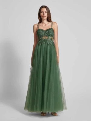 Sukienka wieczorowa z obszyciem kamieniami stras V.M.