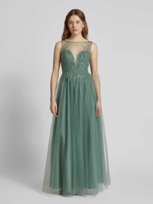 Sukienka wieczorowa z obszyciem ozdobnymi kamieniami i cekinami Laona