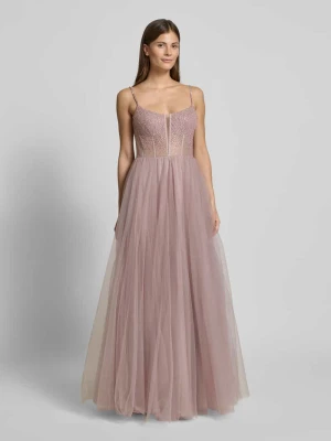 Sukienka wieczorowa z obszyciem ozdobnymi kamieniami i kamieniami stras Mascara