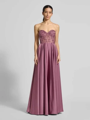sukienka wieczorowa z obszyciem ozdobnymi kamieniami Laona