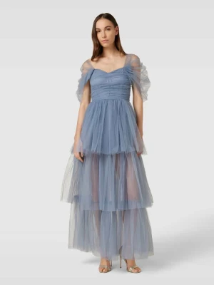 Sukienka wieczorowa z odkrytymi ramionami Lace & Beads