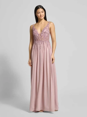 Sukienka wieczorowa z ozdobnymi kamieniami Mascara