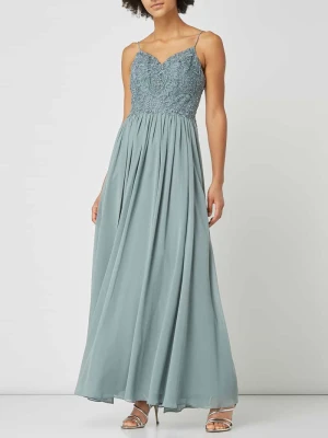 Sukienka wieczorowa z ozdobnymi perełkami Laona