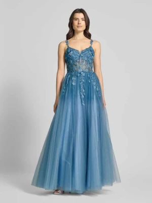 Sukienka wieczorowa z perełkami i cekinami Unique