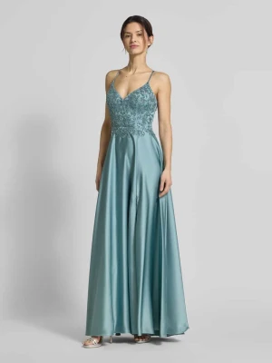 Sukienka wieczorowa z Perłami i Dekolt w serek Laona