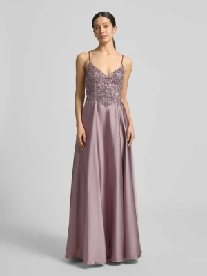 Sukienka wieczorowa z Perłami i Dekolt w serek Laona