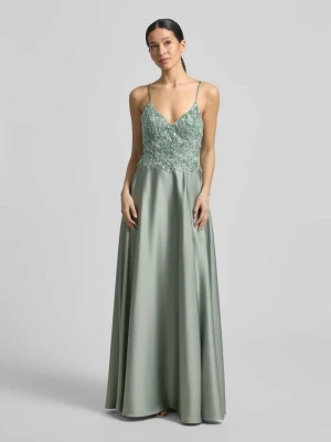 Sukienka wieczorowa z Perłami i Dekolt w serek Laona