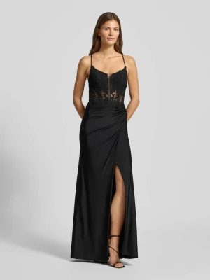 Sukienka wieczorowa z półprzezroczystego materiału z obszyciem z koronki Hey Kyla