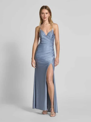 Sukienka wieczorowa z rozcięciem i dekoltem w kształcie serca Mascara