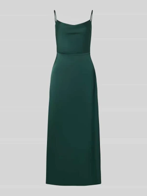 sukienka wieczorowa z satyny model 'RAVENNA' Vila Ciemnozielony