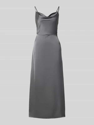 sukienka wieczorowa z satyny model 'RAVENNA' Vila Jasnoszary