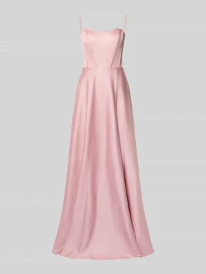 Sukienka wieczorowa z satyny na cienkich ramiączkach Unique