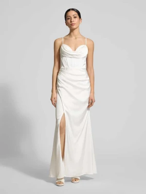 Sukienka wieczorowa z satyny z marszczeniami Hey Kyla