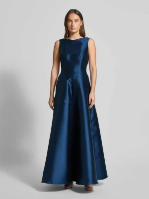 Sukienka wieczorowa z satyny z okrągłym dekoltem Swing