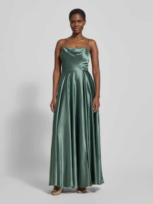Sukienka wieczorowa z satyny z rozcięciem Laona