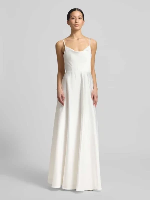 Sukienka wieczorowa z satyny z tylnym detalem w formie węzła Laona