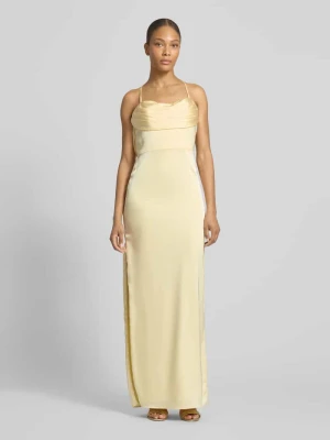 Sukienka wieczorowa z satyny z wycięciem na plecach Laona