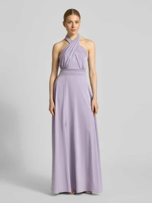 Sukienka wieczorowa z satyny z zakładkami Laona