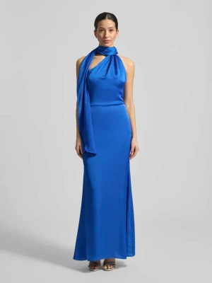 Sukienka wieczorowa z wiązaniem na szyi z szalem TROYDEN COLLECTION
