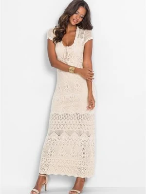 Sukienka z ażurowej dzianiny bonprix