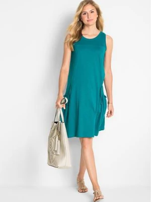 Sukienka z bawełnianego dżerseju z kieszeniami bonprix