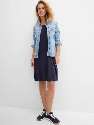 Sukienka z bawełnianego dżerseju z kieszeniami bonprix