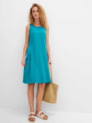 Sukienka z bawełnianego dżerseju z kieszeniami bonprix