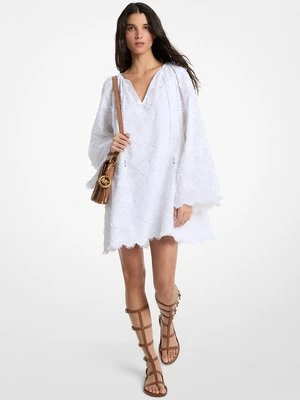 Sukienka z bawełnianego woalu z kwiatowym haftem MICHAEL Michael Kors