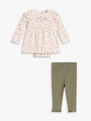 Sukienka z body i legginsy z bawełny organicznej (komplet 2-cz.) bonprix