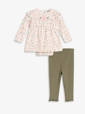 Sukienka z body i legginsy z bawełny organicznej (komplet 2-cz.) bonprix